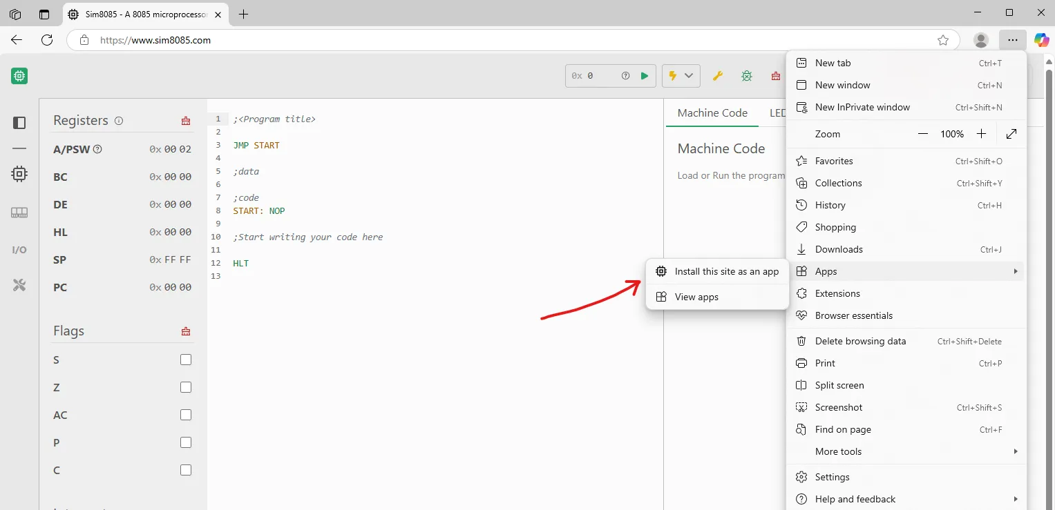 Install using Edge