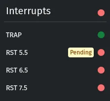 Interrupt Status Panel